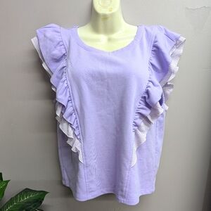 Umgee Lilac Purple Ruffle Blouse